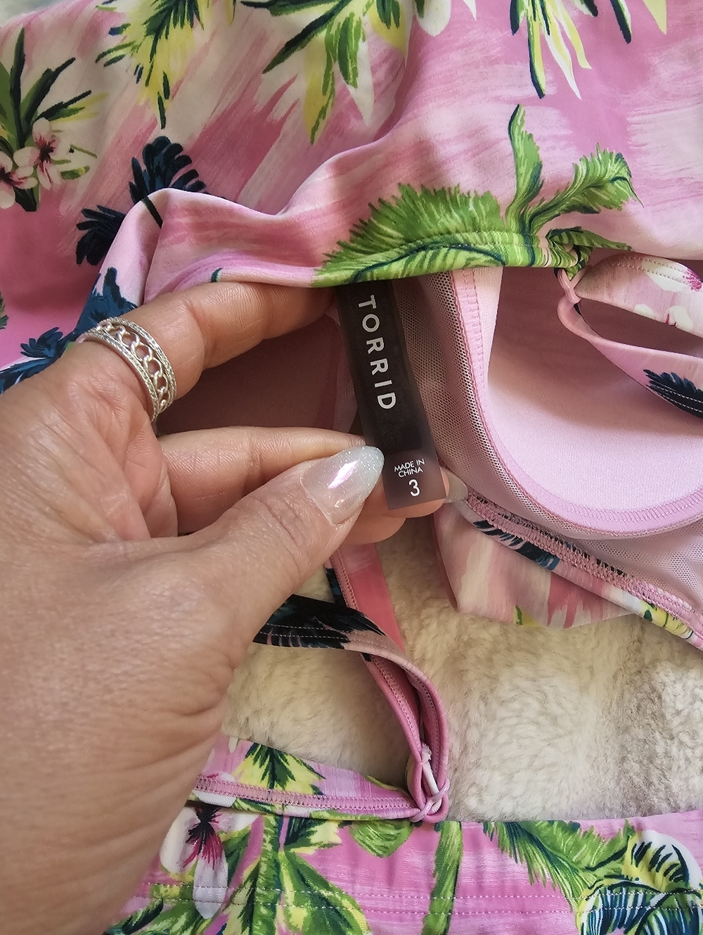 torrid Pink Tropical Print High-Waist Bikini Set - Picture 3 of 4